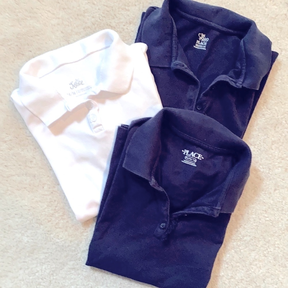 Bundle of three girl’s cotton polos.